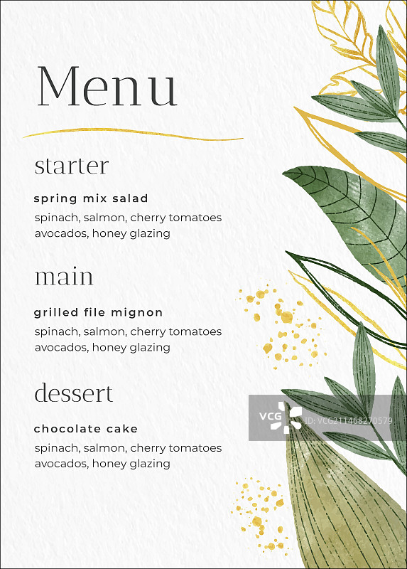 简约婚礼菜单图片素材