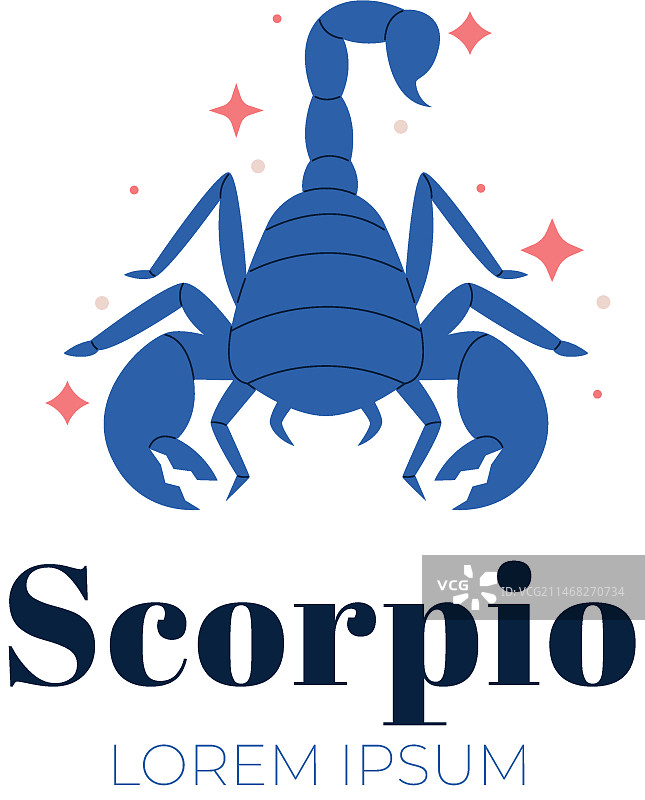 手绘扁平风天蝎座logo模板图片素材