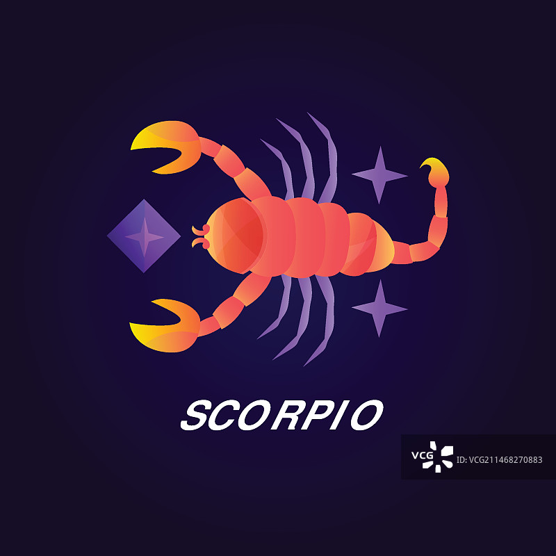 渐变色天蝎座Logo模板图片素材