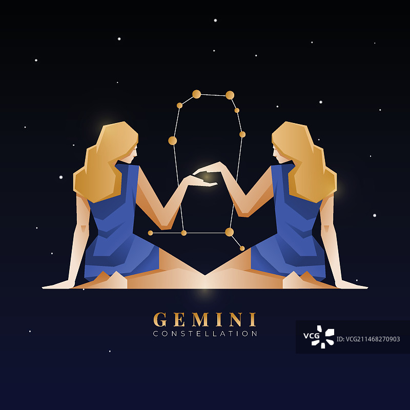 渐变色双子座标志模板图片素材