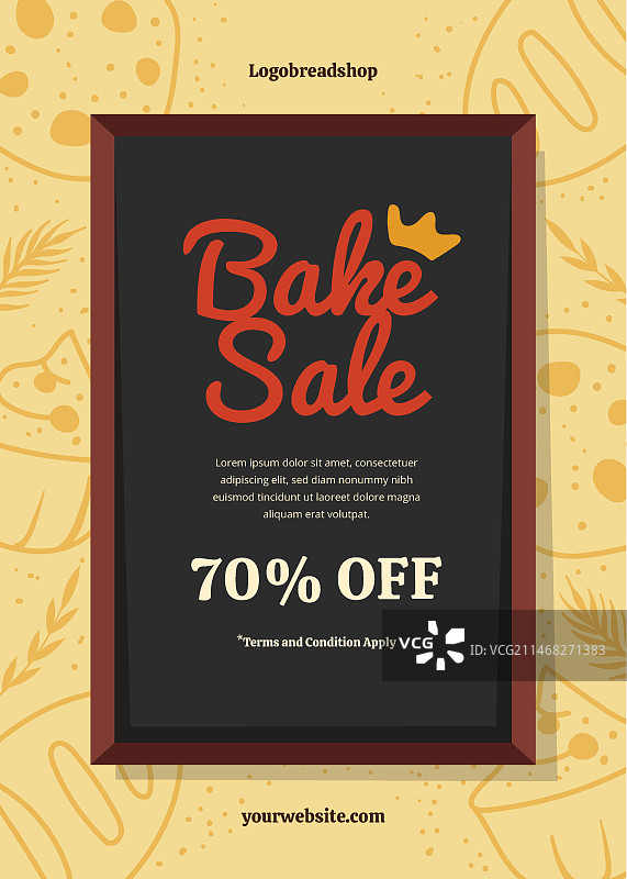 手绘扁平风烘焙义卖宣传单模板图片素材