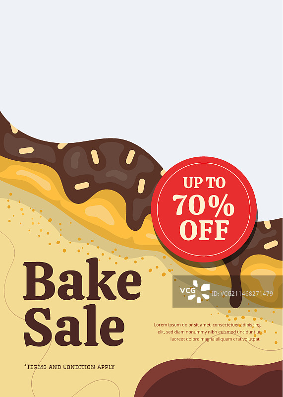 手绘扁平风烘焙义卖宣传单模板图片素材