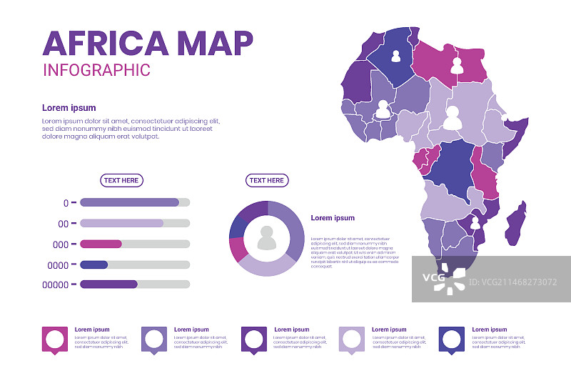 非洲地图信息图扁平风设计图片素材