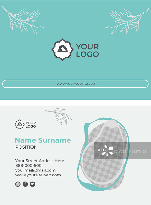 冥想与正念横向名片模板图片素材