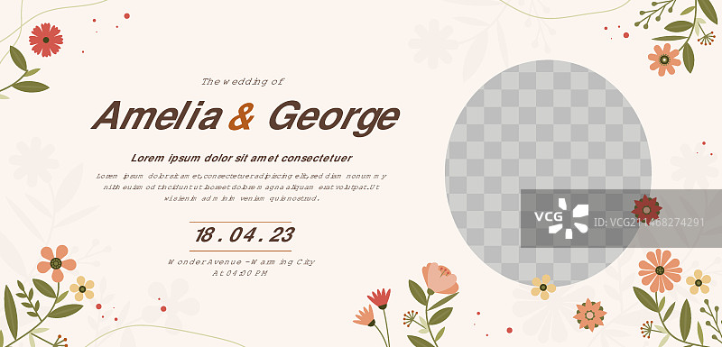 扁平风格婚礼模板图片素材