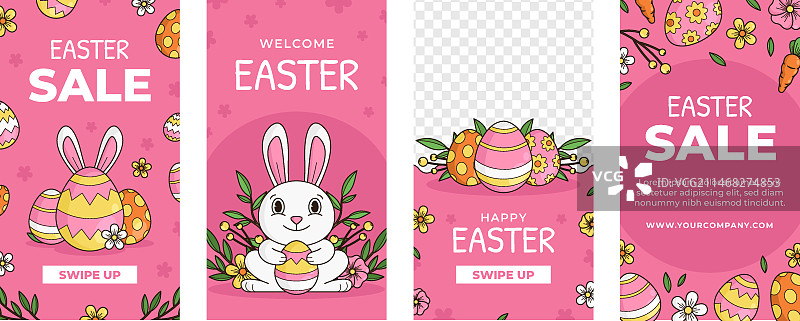 手绘复活节Instagram快拍合集图片素材