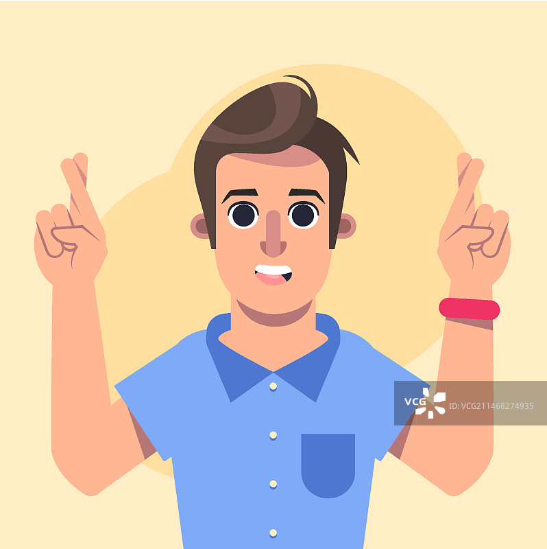 扁平风格祈祷手势插画图片素材