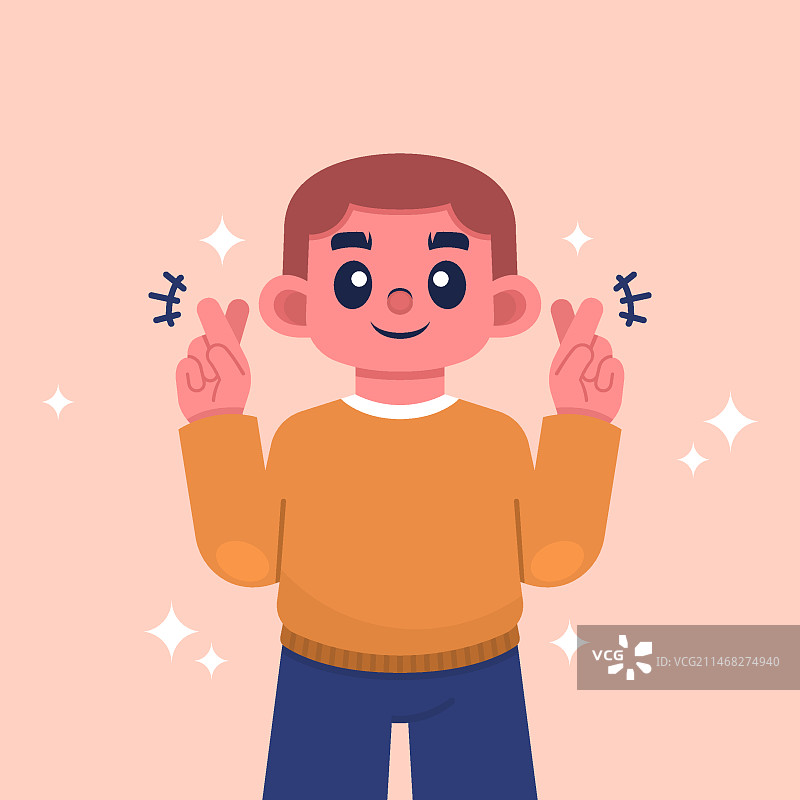 扁平风格祈祷手势插画图片素材