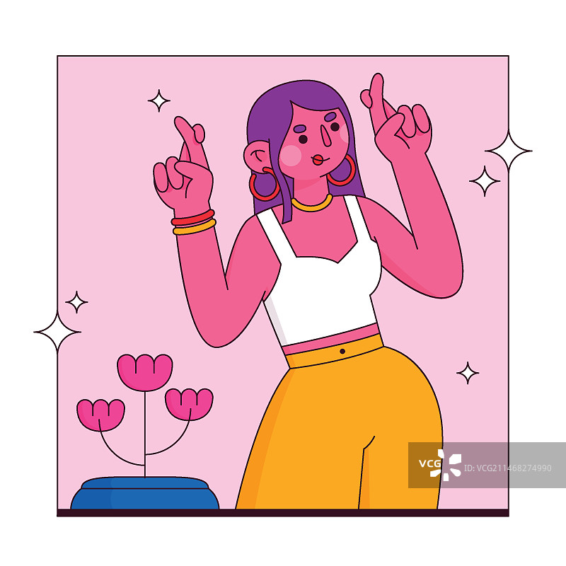 手绘赞美插画图片素材