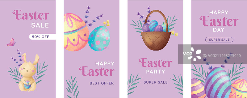 水彩复活节Instagram快拍合集图片素材