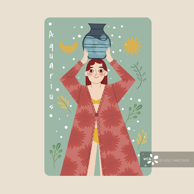 扁平风水瓶座标志模板图片素材