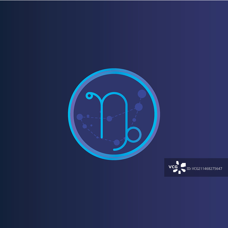 渐变摩羯座logo模板图片素材