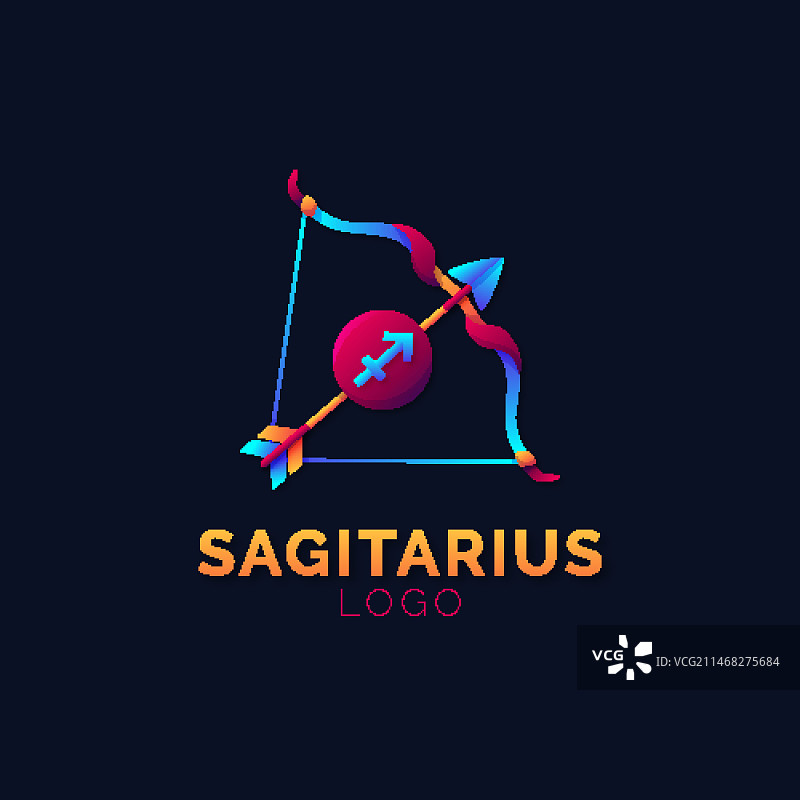 渐变射手座标志模板图片素材