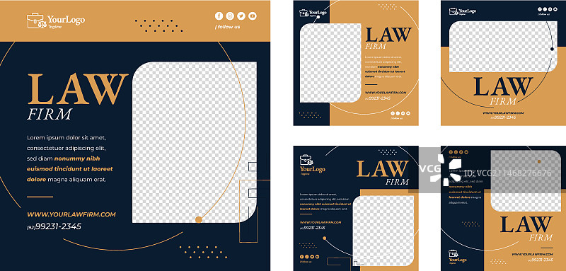 扁平风格：律师事务所模板图片素材