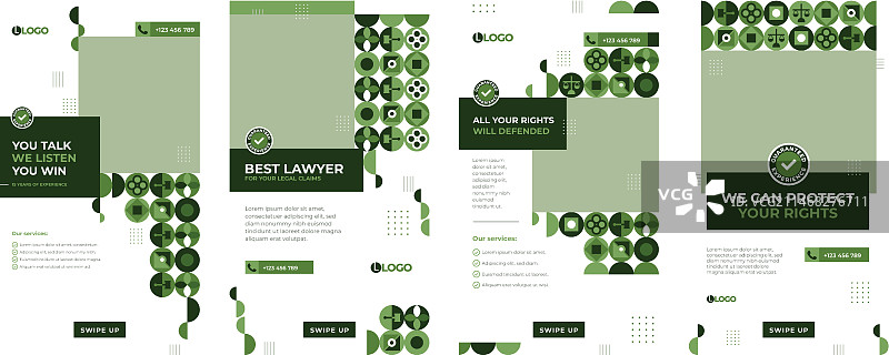 扁平风格：律师事务所模板图片素材