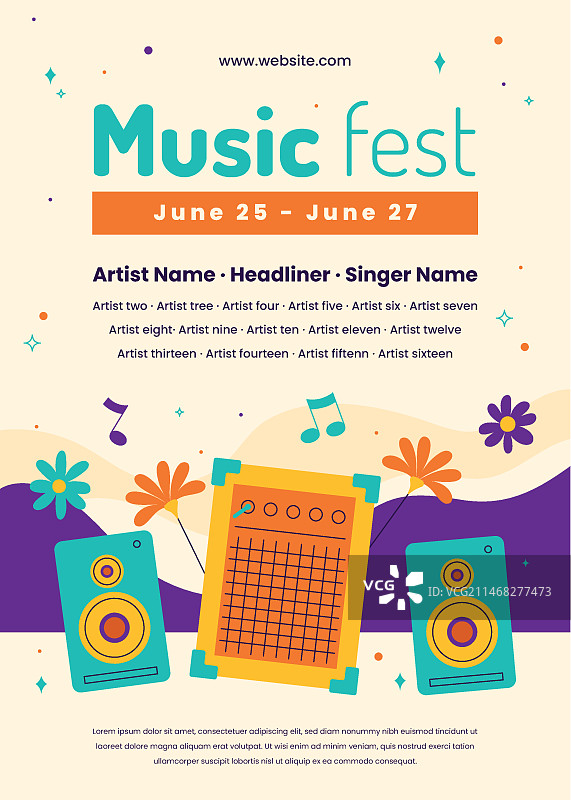音乐节海报模板图片素材