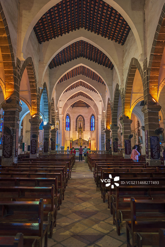 涠洲岛天主堂图片素材