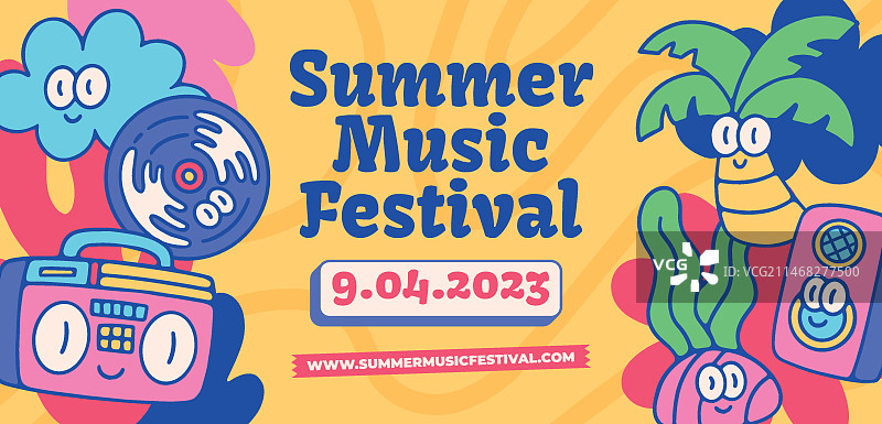 音乐节横幅模板设计图片素材