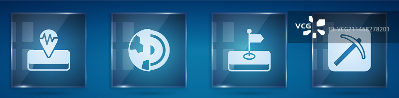 地震核心结构、地壳和旗帜素材图片素材