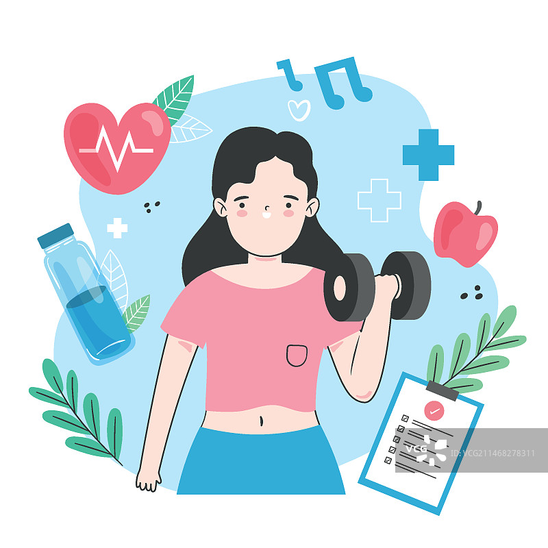 世界健康日扁平风插画图片素材