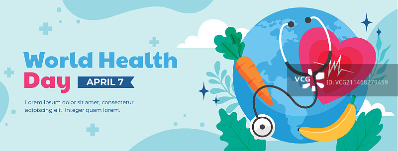 世界健康日庆祝活动社交媒体封面模板图片素材