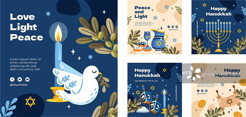 犹太逾越节Instagram帖子合集图片素材