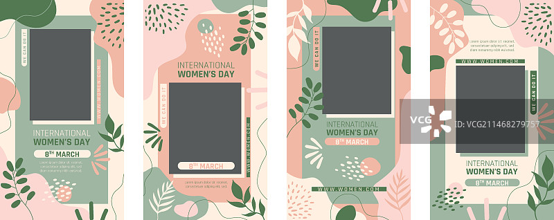 手绘国际妇女节Instagram快拍合集图片素材