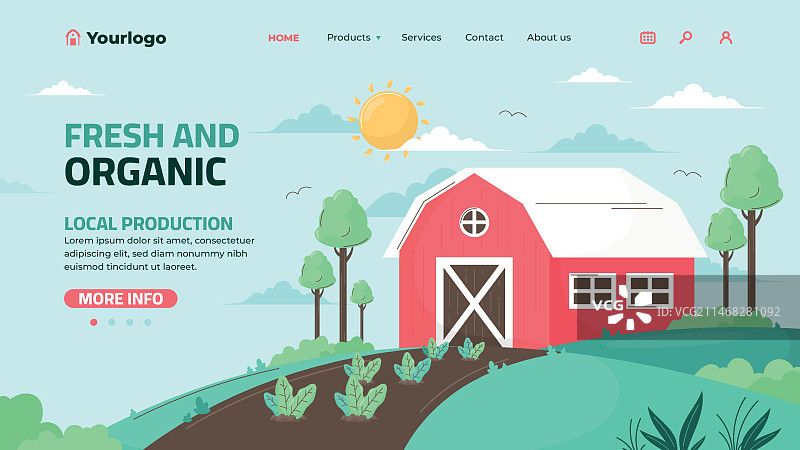 手绘农业生活方式着陆页图片素材