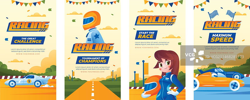 赛车比赛Instagram快拍模板图片素材