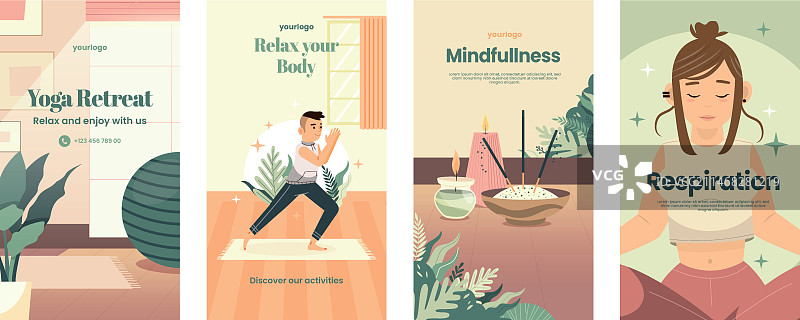 瑜伽静修Instagram快拍模板图片素材