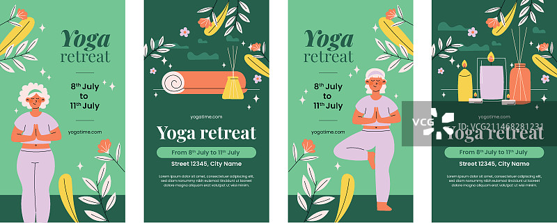 瑜伽静修Instagram快拍模板图片素材