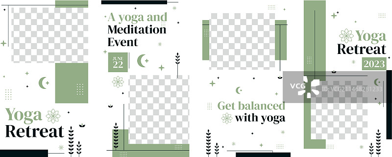 瑜伽静修Instagram快拍模板图片素材