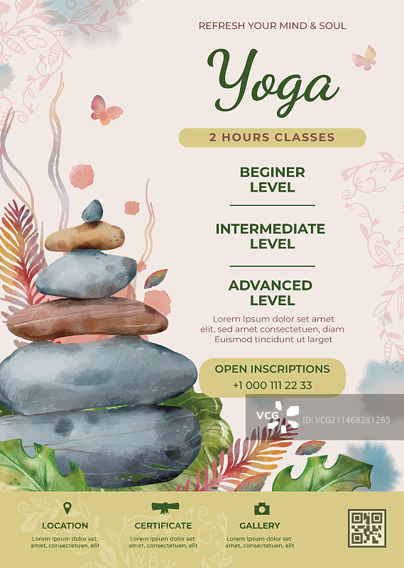 瑜伽静修海报模板图片素材