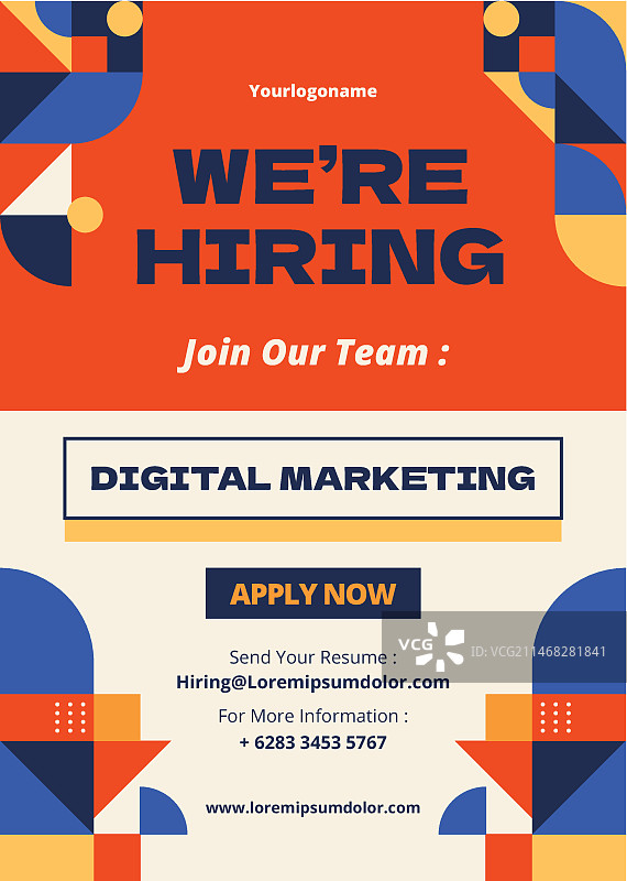 扁平风格招聘海报模板图片素材