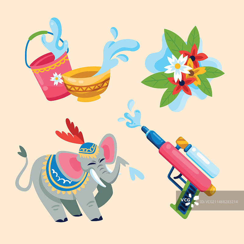 扁平风格宋干节元素合集图片素材