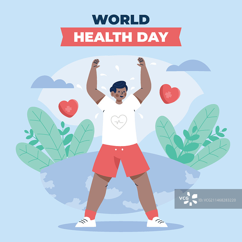 世界健康日扁平风插画图片素材