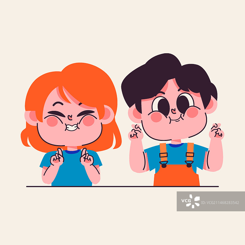 扁平风格祈祷手势插画图片素材