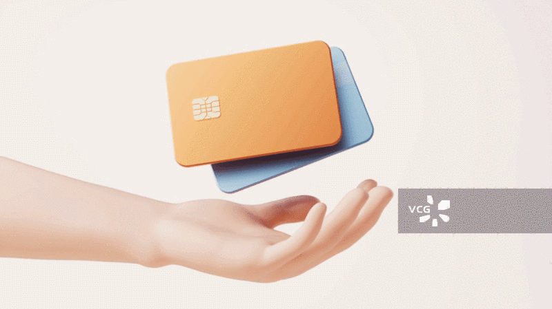 手部拿着的银行卡循环动画3D渲染图片素材