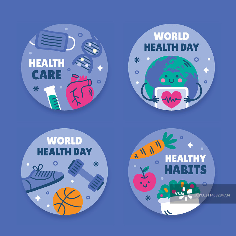 世界卫生日标签合集图片素材