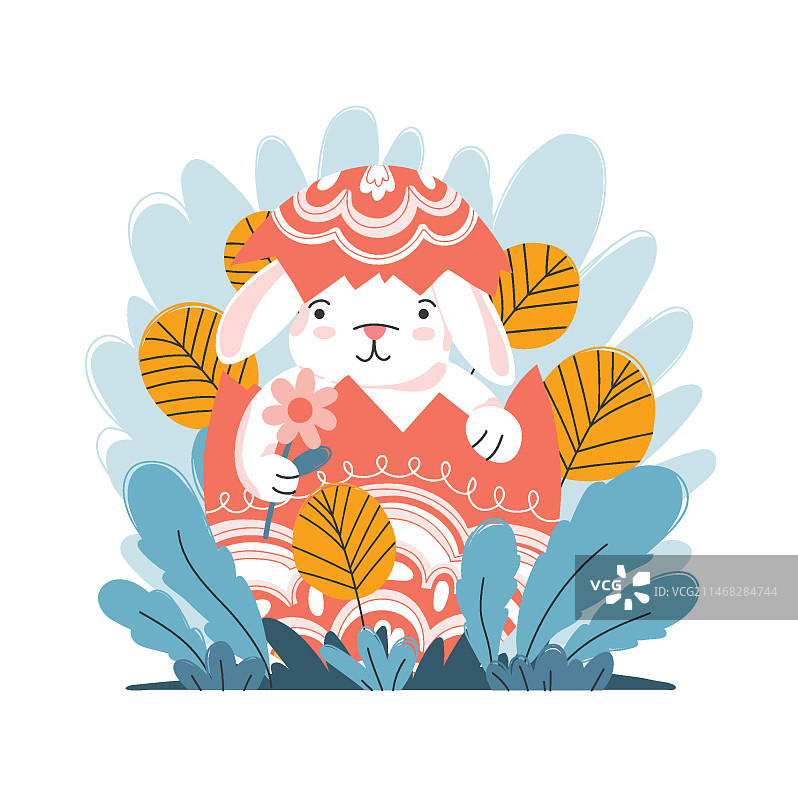 复活节扁平风格插画图片素材