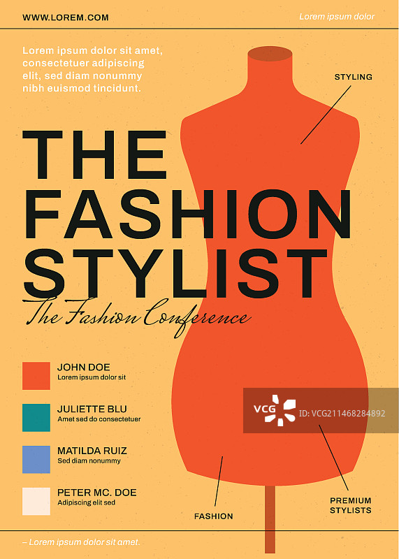 扁平风格时尚造型师海报模板图片素材