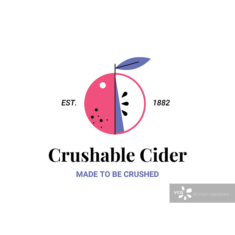 扁平风格苹果酒logo模板图片素材