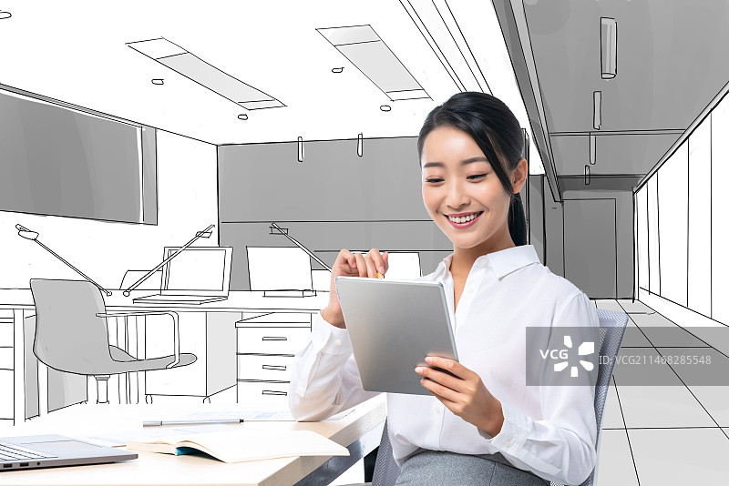 年轻商务女士办公图片素材