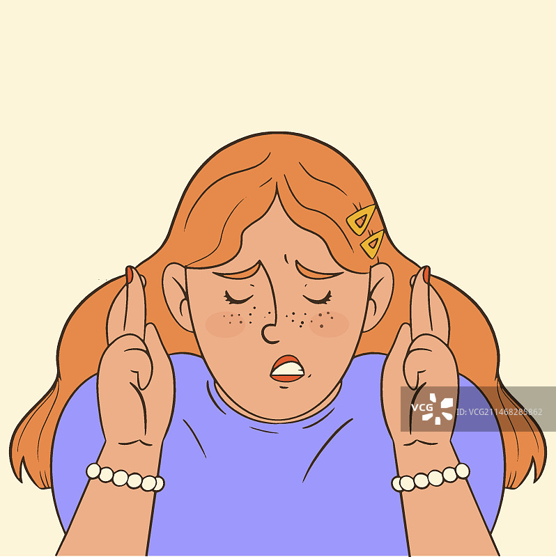 手绘祈祷手指插画图片素材