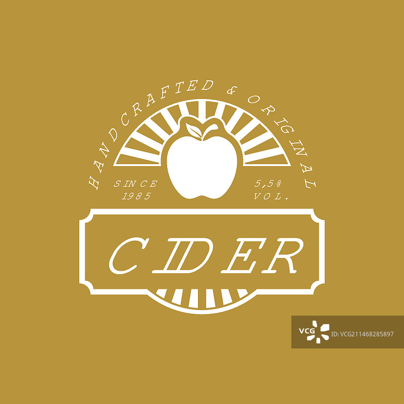 苹果酒饮品扁平风格logo模板图片素材