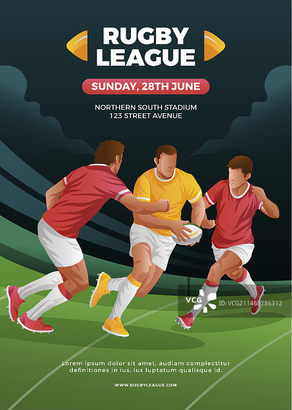 渐变橄榄球运动员海报模板图片素材