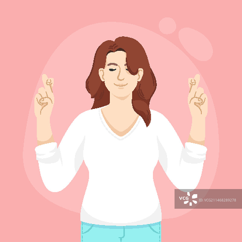 手绘交叉手指插画图片素材