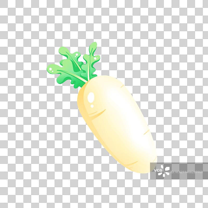 白萝卜，清新卡通系列免扣元素图片素材