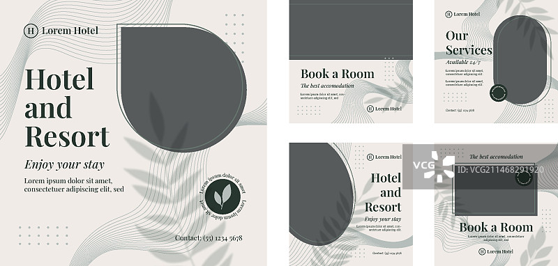 酒店业务Instagram帖子合集图片素材