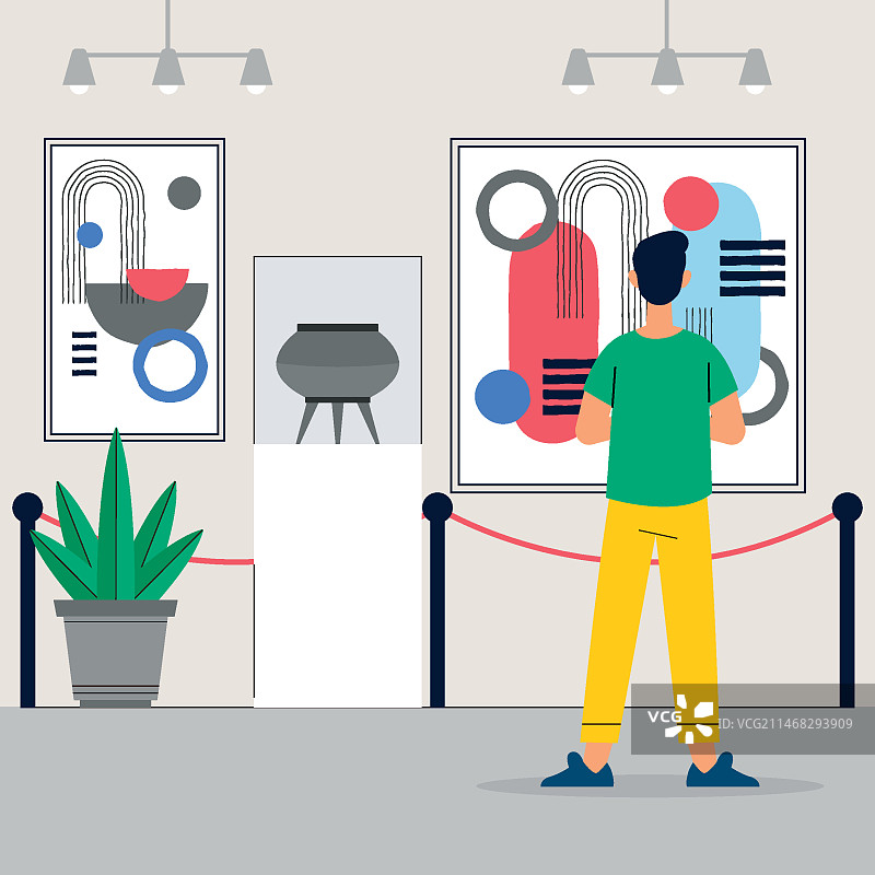 扁平风格插画：国际博物馆日图片素材